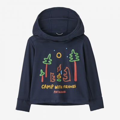 PATAGONIA Baby Capilene Silkweight Hoody Camp With Friends: New Navy CFNY