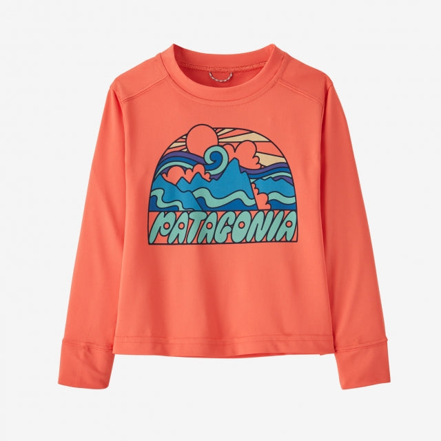 PATAGONIA Baby Long-Sleeved Capilene Silkweight T-Shirt Fitz Roy Rays: Coho Coral FCRL