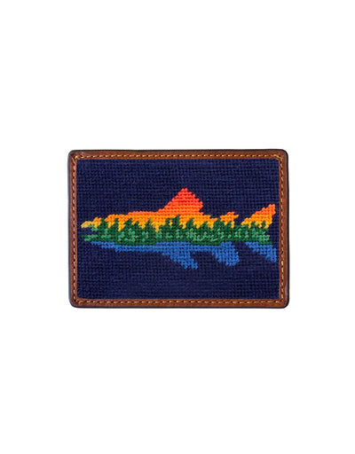 SMATHERS Needlepoint Credit Card Wallet Lake Trout