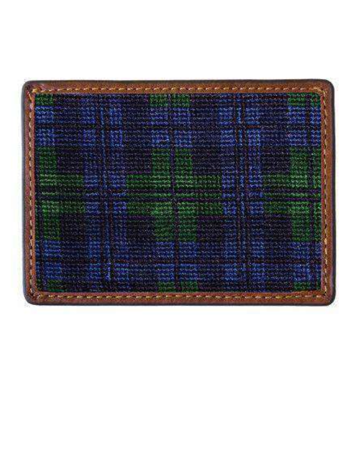 SMATHERS Needlepoint Credit Card Wallet Black Watch
