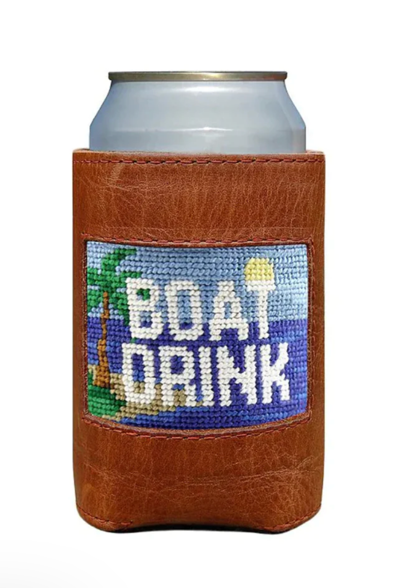 SMATHERS Needlepoint Can Cooler Boat Drink