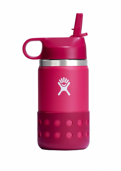 HYDRO FLASK 12 oz Kids Wide Mouth Straw Lid & Boot Peony
