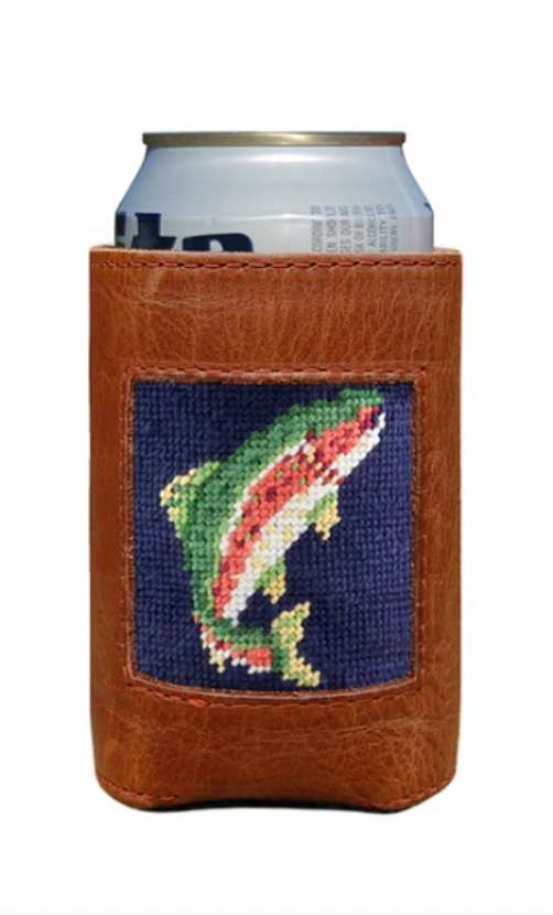 SMATHERS Needlepoint Can Cooler Rainbow Trout