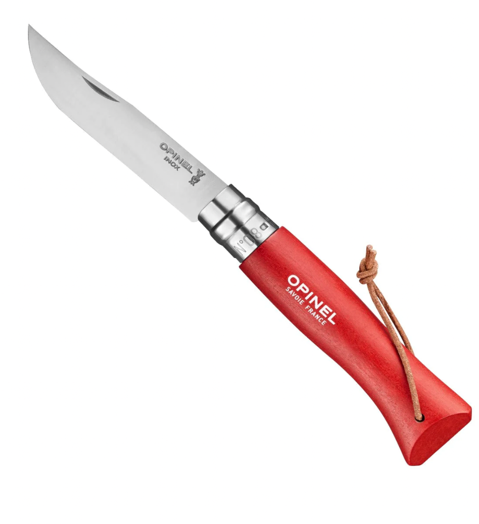 Opinel No.08 Stainless Steel Folding Knife Red