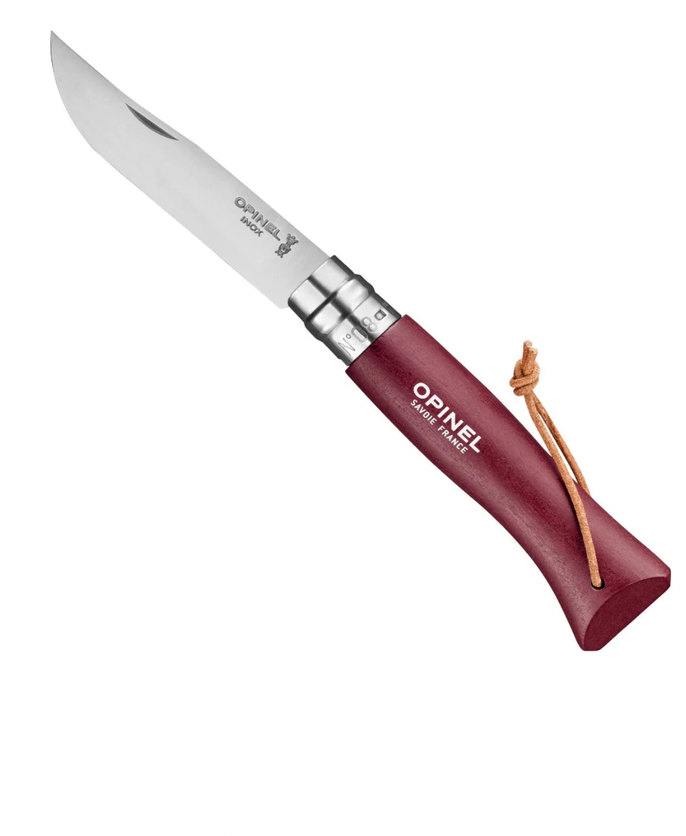 Opinel No.08 Stainless Steel Folding Knife Burgundy