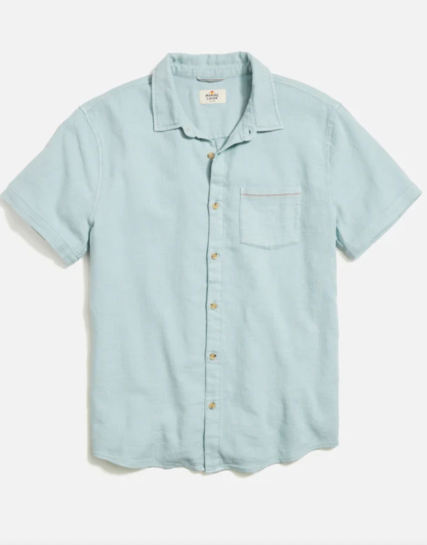 MARINE LAYER Men's Stretch Selvage Shirt Pale Blue