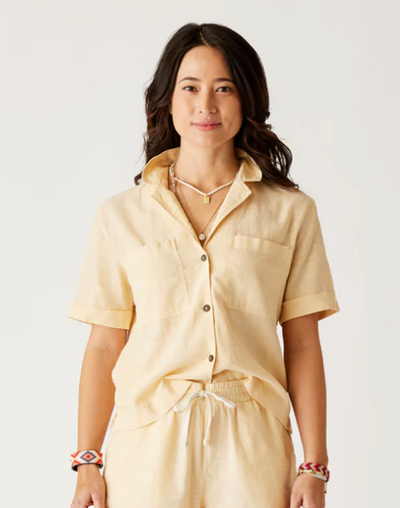 CARVE DESIGNS Women's Luca Linen Shirt Honey Chambray