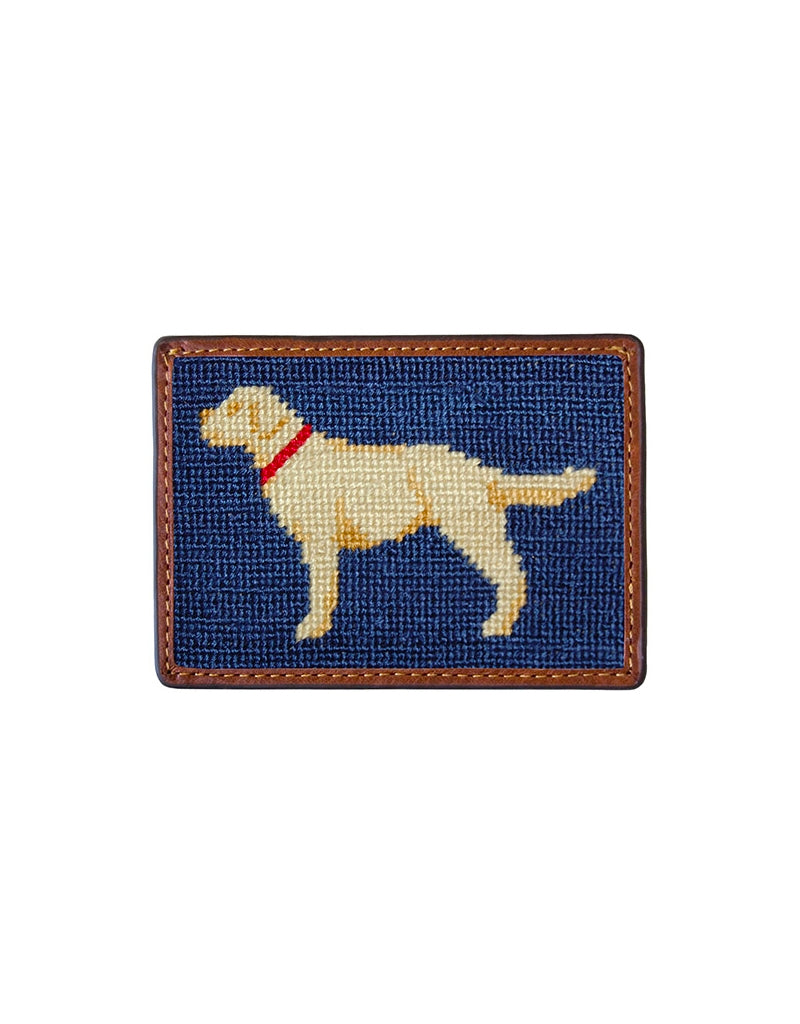 SMATHERS Needlepoint Credit Card Wallet Yellow Lab
