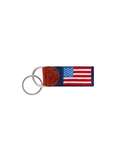SMATHERS Needlepoint Key Fob American Flag