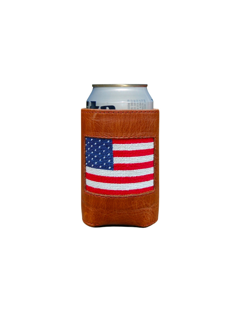 SMATHERS Needlepoint Can Cooler American Flag