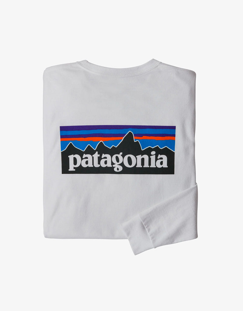 PATAGONIA Men's Long-Sleeved P-6 Logo Responsibili-Tee White WHI