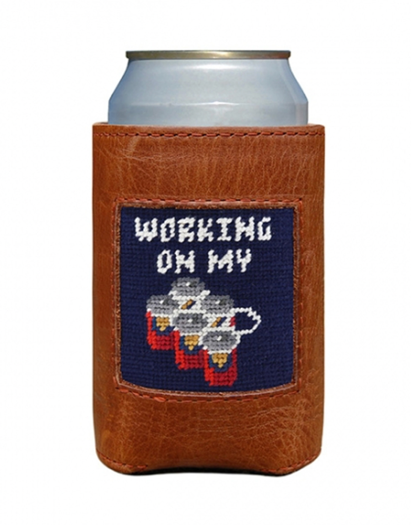SMATHERS Needlepoint Can Cooler Working on My Six Pack