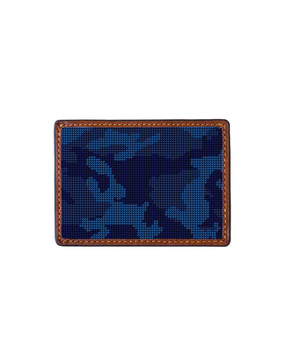 SMATHERS Needlepoint Credit Card Wallet Camo Navy