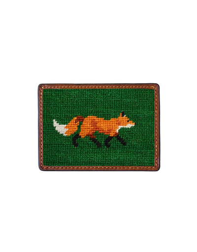 SMATHERS Needlepoint Credit Card Wallet Fox
