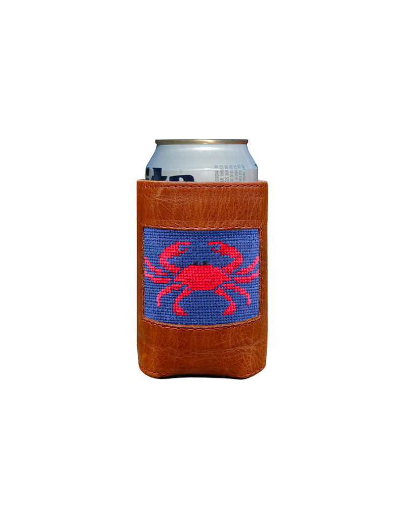 SMATHERS Needlepoint Can Cooler Blue Crab