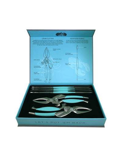 TOADFISH Crab & Lobster Tool Set - 2 Crab Cutters, 4 Seafood Forks Crab & Lobster