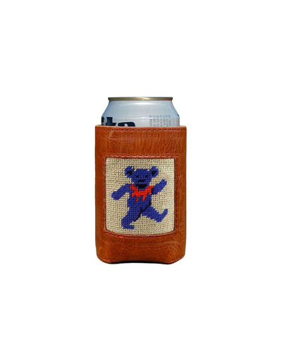 SMATHERS Needlepoint Can Cooler Dancing Bears Navy