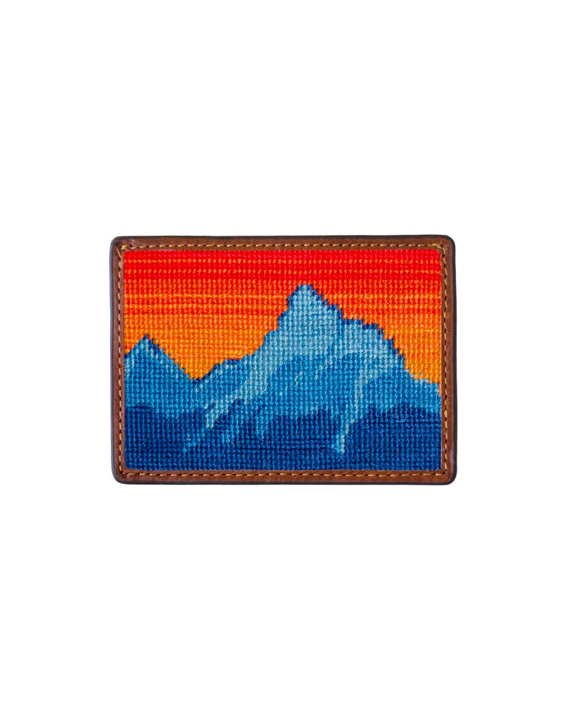 SMATHERS Needlepoint Credit Card Wallet Mountain Sunset