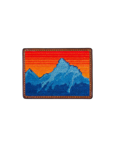 SMATHERS Needlepoint Credit Card Wallet Mountain Sunset