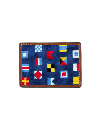 SMATHERS Needlepoint Credit Card Wallet Mixed Signal