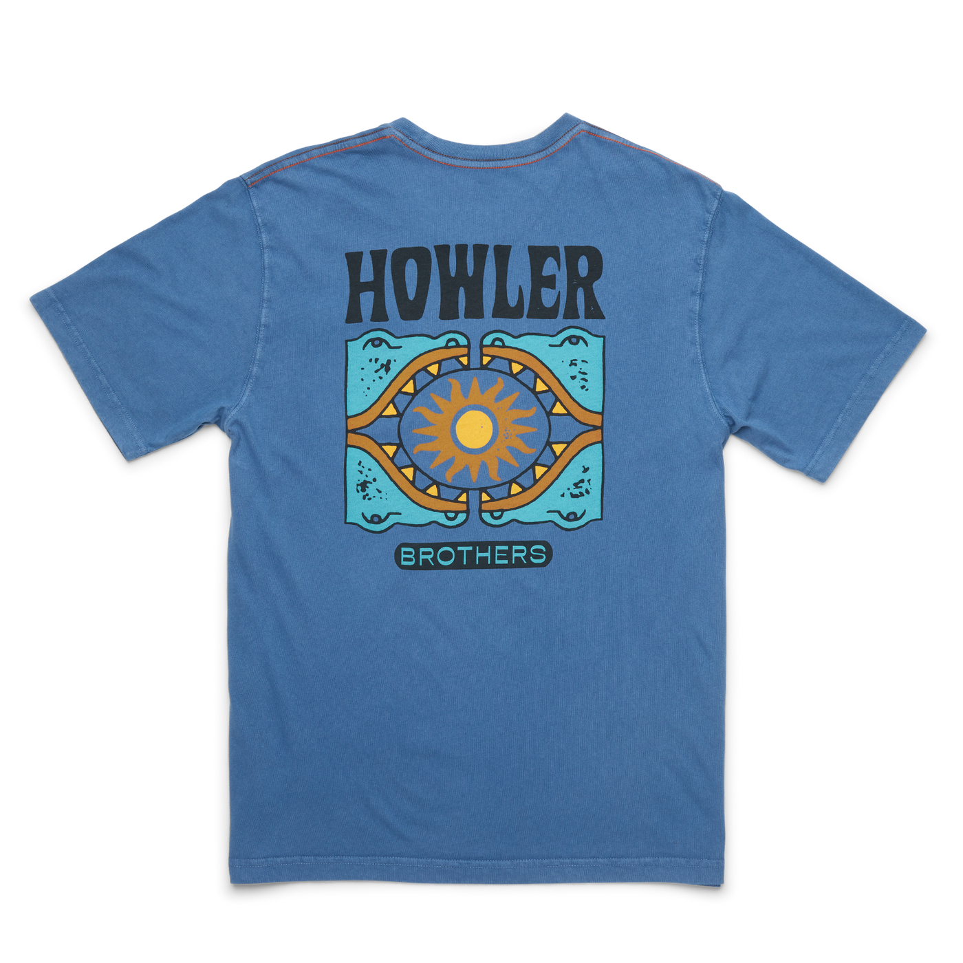 HOWLER BROS Men's Cotton Pocket T-Shirt Sun Drinker/Blue