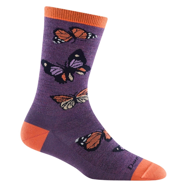 DARN TOUGH Women's Flutter Crew LW Lifestyle Sock Plum