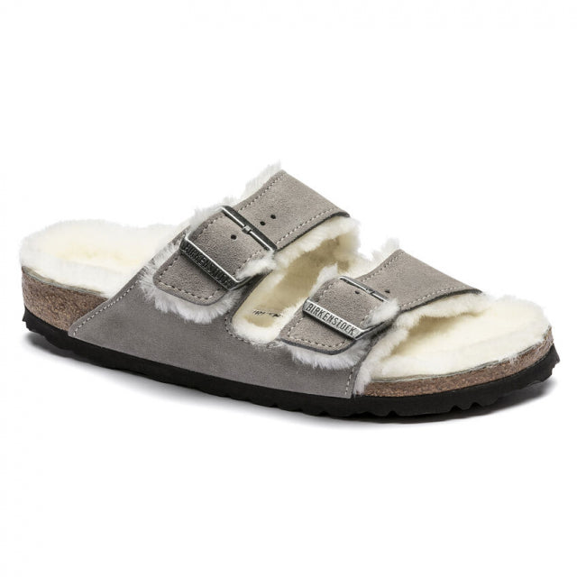 BIRKENSTOCK Arizona Shearling Suede Stone Coin