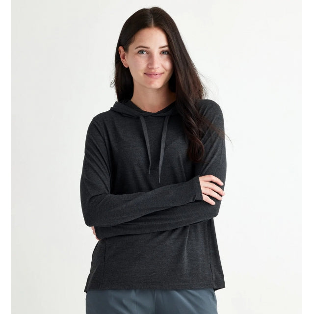 FREE FLY Women's Bamboo Flex Hoodie Heather Black