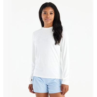 FREE FLY Women's Bamboo Shade Long Sleeve II Bright White