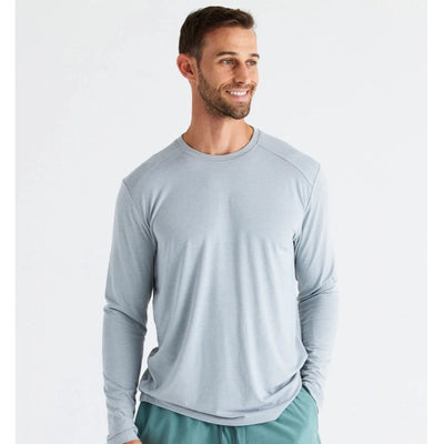 FREE FLY Men's Bamboo Shade Long Sleeve Heather Aspen Grey