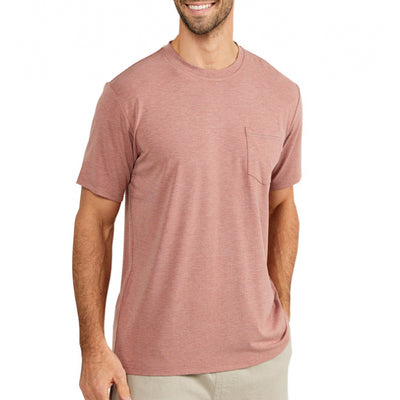 FREE FLY Men's Bamboo Flex Pocket Tee Heather Brick