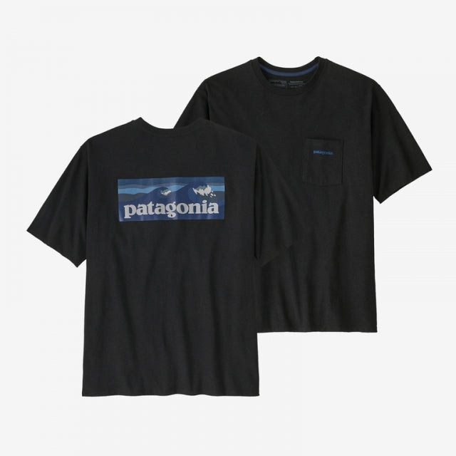 PATAGONIA Men's Boardshort Logo Pocket Responsibili-Tee Ink Black INBK