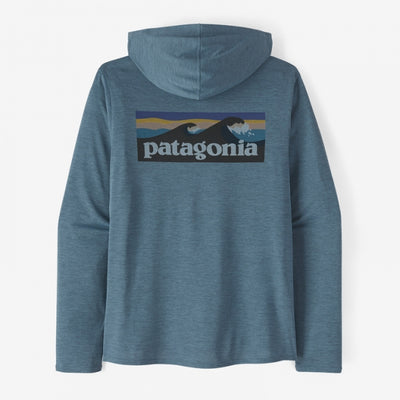 PATAGONIA Men's Capilene Cool Daily Graphic Hoody Boardshort Logo Utility Blue X-Dye BLUX