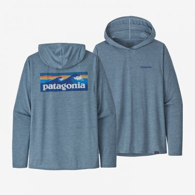 PATAGONIA Men's Capilene Cool Daily Graphic Hoody Boardshort Logo Light Plume Grey X-Dye BLPX