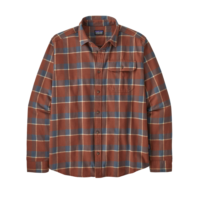 PATAGONIA Men's Long-Sleeved Lightweight Fjord Flannel Shirt Graft Sisu Brown GTSI