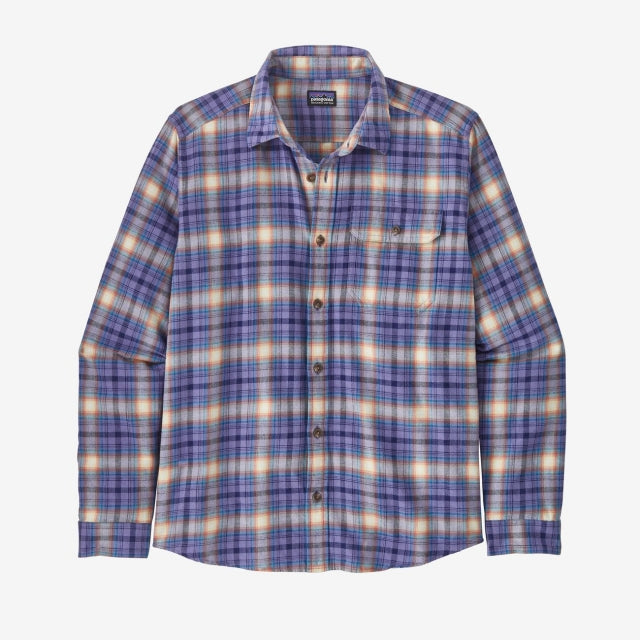 PATAGONIA Men's Long-Sleeved Lightweight Fjord Flannel Shirt Ombre Vintage Perennial Purple OVPE