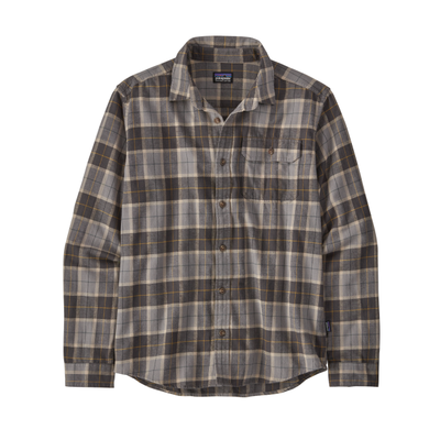 PATAGONIA Men's Long-Sleeved Lightweight Fjord Flannel Shirt Beach Plaid Forge Grey BEFG