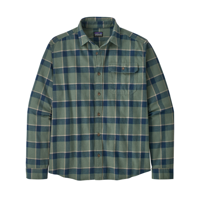 PATAGONIA Men's Long-Sleeved Lightweight Fjord Flannel Shirt Graft Hemlock Green GTHE