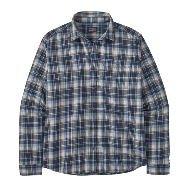 PATAGONIA Men's Long-Sleeved Lightweight Fjord Flannel Shirt Libbey New Navy LYNE