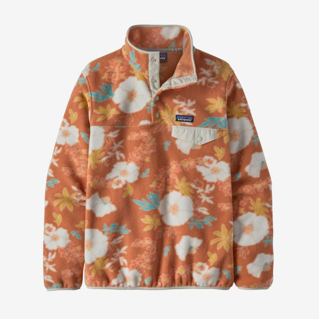 PATAGONIA Women's Lightweight Synchilla Snap-T Pullover Flower Power Big Toasted Peach FPTO