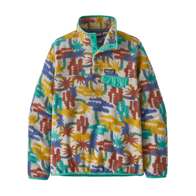 PATAGONIA Women's Lightweight Synchilla Snap-T Pullover Tree Connection Big Fresh Teal TRET