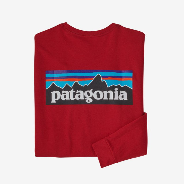 PATAGONIA Men's Long-Sleeved P-6 Logo Responsibili-Tee Sumac Red SUR / M