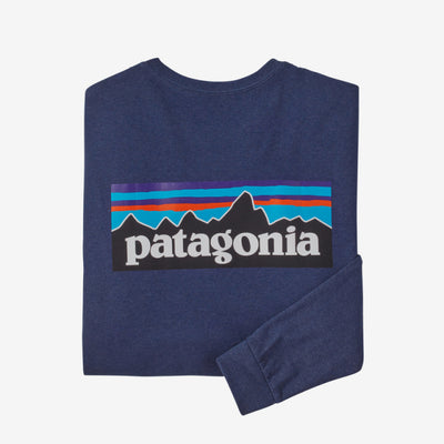 PATAGONIA Men's Long-Sleeved P-6 Logo Responsibili-Tee Current Blue CUBL