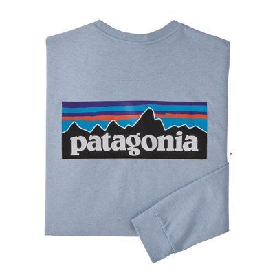 PATAGONIA Men's Long-Sleeved P-6 Logo Responsibili-Tee Steam Blue STME