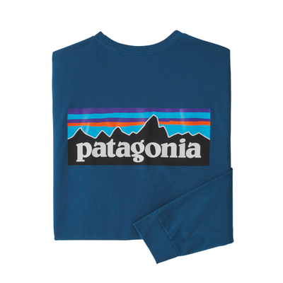 PATAGONIA Men's Long-Sleeved P-6 Logo Responsibili-Tee Wavy Blue WAVB