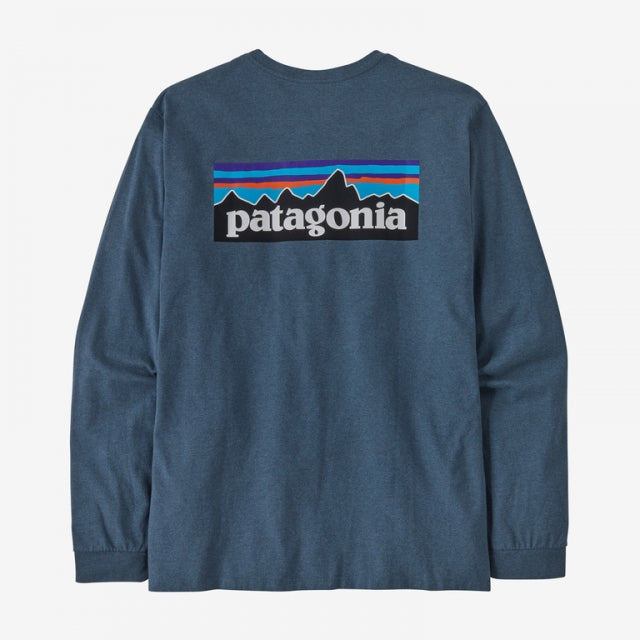 PATAGONIA Men's Long-Sleeved P-6 Logo Responsibili-Tee Utility Blue UTB