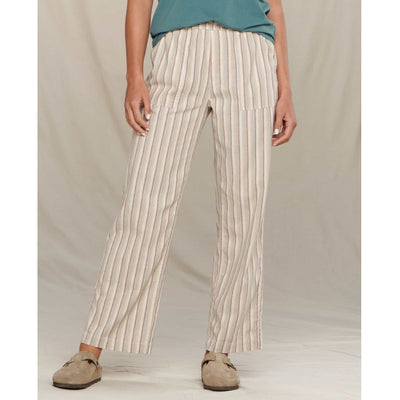 TOAD & CO Women's Taj Hemp Pant Egret Thin Stripe