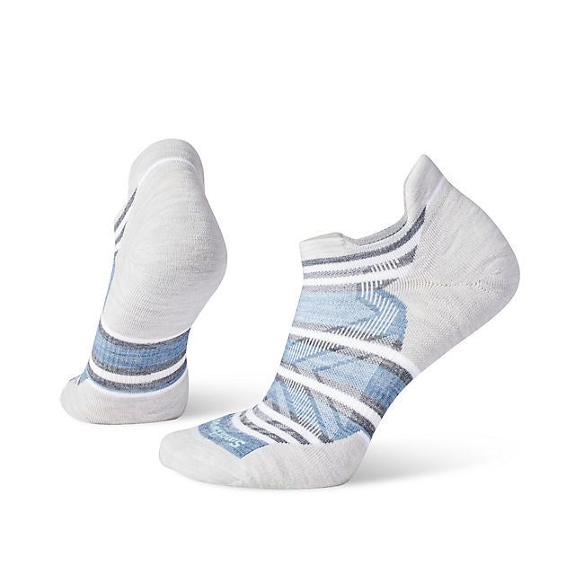 SMARTWOOL Women's Run TC Stripe Low Ankle Socks Mist Blue G61