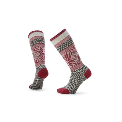 SMARTWOOL EVD Popcorn Snowflake Pattern Crew Socks Ash 069