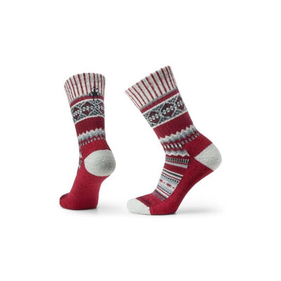 SMARTWOOL EVD Snowed In Sweater Crew Socks Tibetan Red A25